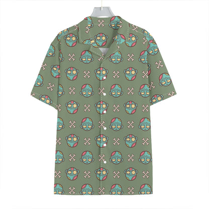 Cartoon Zombie Pattern Print Hawaiian Shirt