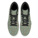 Cartoon Zombie Pattern Print High Top Leather Sneakers