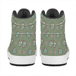 Cartoon Zombie Pattern Print High Top Leather Sneakers