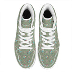 Cartoon Zombie Pattern Print High Top Leather Sneakers