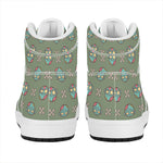 Cartoon Zombie Pattern Print High Top Leather Sneakers