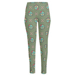 Cartoon Zombie Pattern Print High-Waisted Pocket Leggings