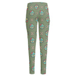 Cartoon Zombie Pattern Print High-Waisted Pocket Leggings