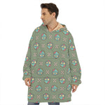 Cartoon Zombie Pattern Print Hoodie Blanket