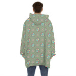 Cartoon Zombie Pattern Print Hoodie Blanket