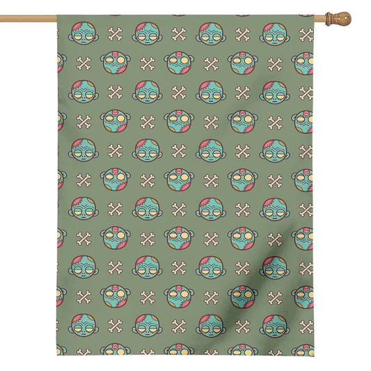 Cartoon Zombie Pattern Print House Flag