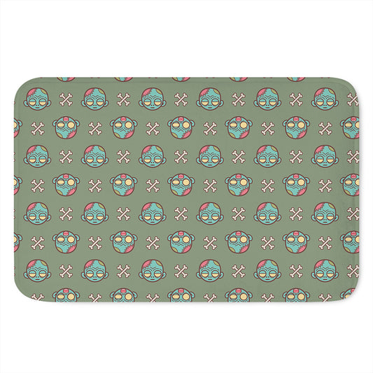 Cartoon Zombie Pattern Print Indoor Door Mat