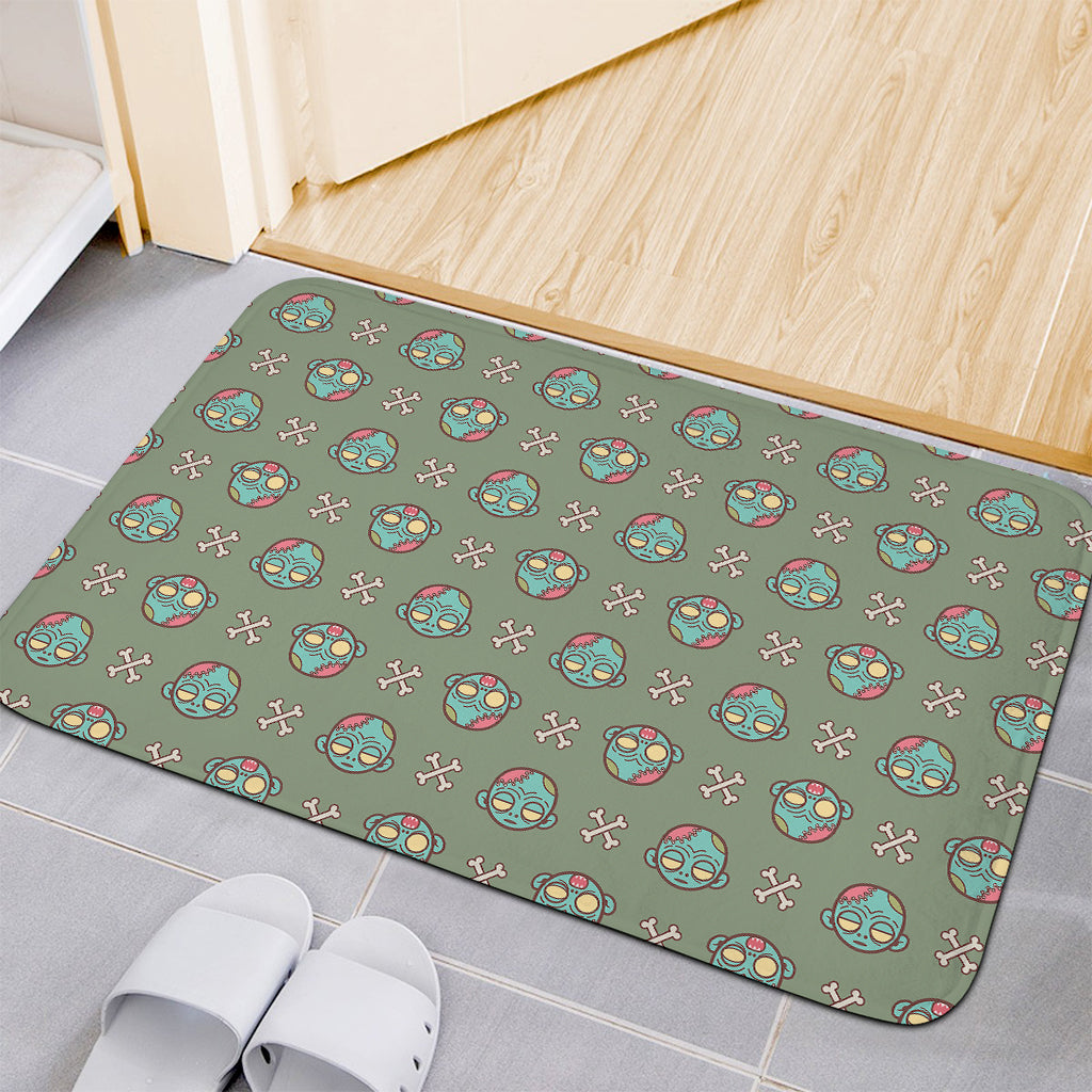 Cartoon Zombie Pattern Print Indoor Door Mat