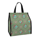 Cartoon Zombie Pattern Print Insulated Lunch Tote