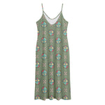 Cartoon Zombie Pattern Print Jersey Midi Cami Dress