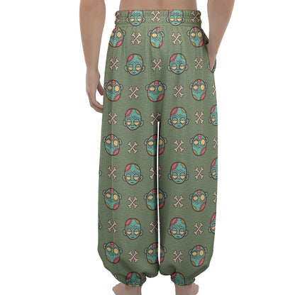 Cartoon Zombie Pattern Print Lantern Pants