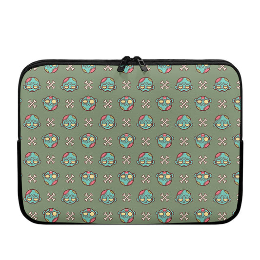 Cartoon Zombie Pattern Print Laptop Sleeve