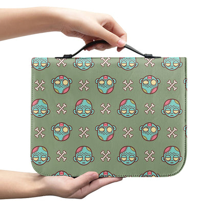 Cartoon Zombie Pattern Print Leather Bible Cover