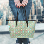 Cartoon Zombie Pattern Print Leather Tote Bag