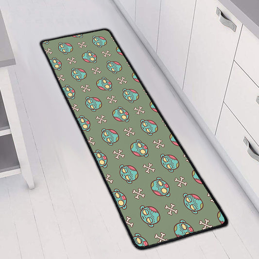 Cartoon Zombie Pattern Print Long Kitchen Mat