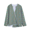 Cartoon Zombie Pattern Print Long Sleeve Short Coat