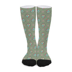 Cartoon Zombie Pattern Print Long Socks