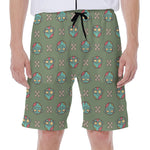 Cartoon Zombie Pattern Print Men's Beach Shorts