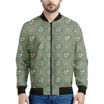 Cartoon Zombie Pattern Print Men's Bomber Jacket
