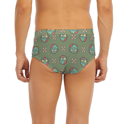 Cartoon Zombie Pattern Print Men's Briefs