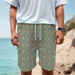 Cartoon Zombie Pattern Print Men's Cargo Shorts