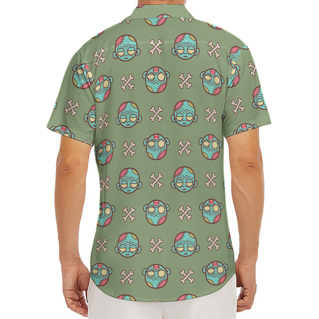 Cartoon Zombie Pattern Print Men's Deep V-Neck Shirt
