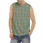 Cartoon Zombie Pattern Print Men's Fitness Tank Top