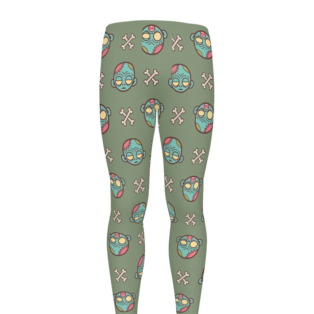 Cartoon Zombie Pattern Print Men's leggings