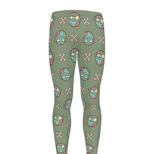 Cartoon Zombie Pattern Print Men's leggings