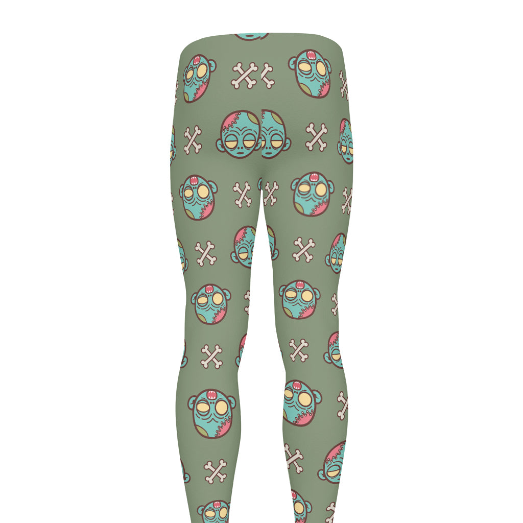 Cartoon Zombie Pattern Print Men's leggings
