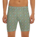 Cartoon Zombie Pattern Print Men's Long Boxer Briefs