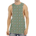 Cartoon Zombie Pattern Print Men's Muscle Tank Top