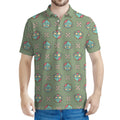 Cartoon Zombie Pattern Print Men's Polo Shirt