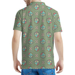 Cartoon Zombie Pattern Print Men's Polo Shirt