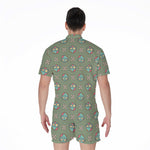 Cartoon Zombie Pattern Print Men's Rompers