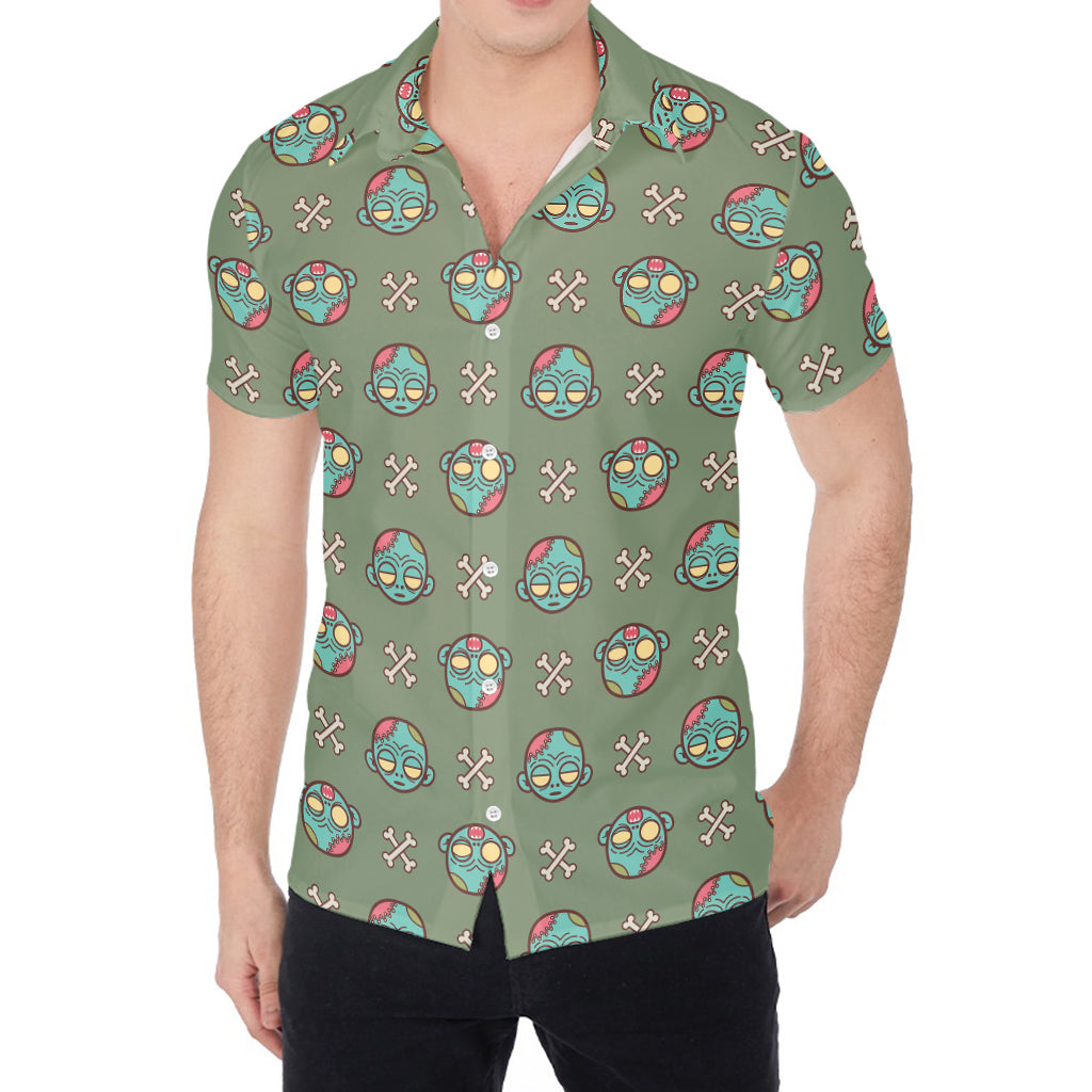 Cartoon Zombie Pattern Print Men's Shirt