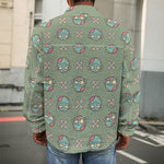 Cartoon Zombie Pattern Print Men's Shirt Jacket