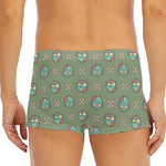 Cartoon Zombie Pattern Print Men's Short Boxer Briefs