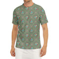 Cartoon Zombie Pattern Print Men's Short Sleeve Rash Guard