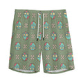 Cartoon Zombie Pattern Print Men's Athletic Shorts