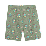 Cartoon Zombie Pattern Print Men's Sports Shorts