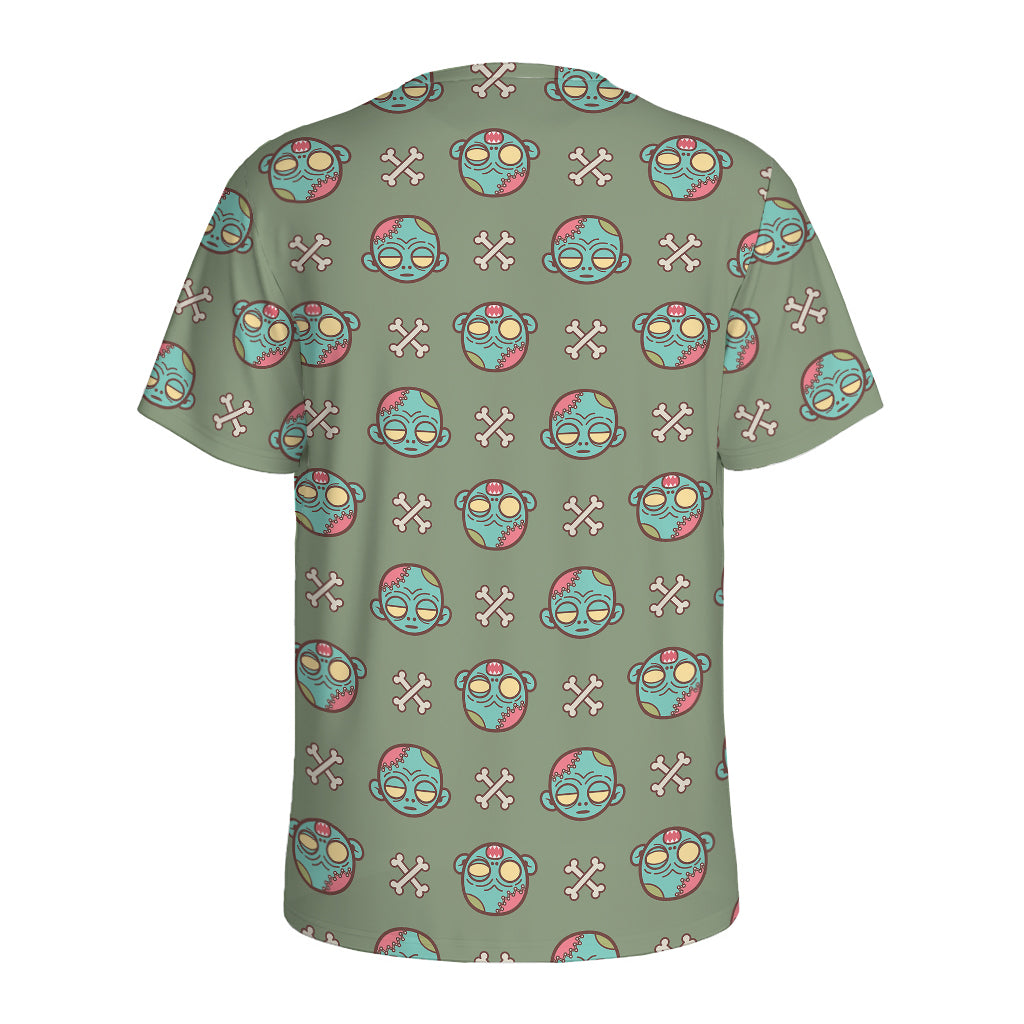Cartoon Zombie Pattern Print Men's Sports T-Shirt