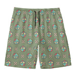 Cartoon Zombie Pattern Print Men's Swim Trunks