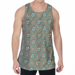 Cartoon Zombie Pattern Print Men's Velvet Tank Top