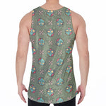 Cartoon Zombie Pattern Print Men's Velvet Tank Top