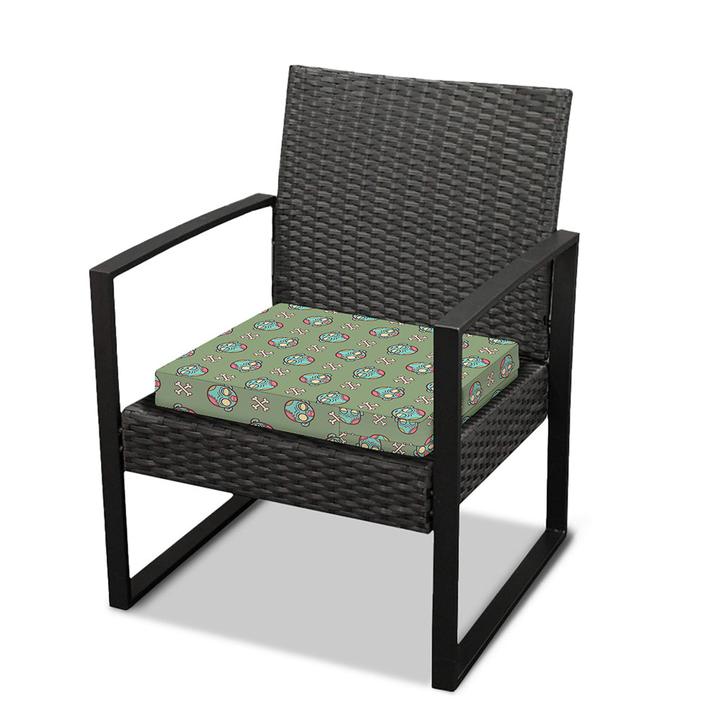 Cartoon Zombie Pattern Print Outdoor Seat Cushion Cover