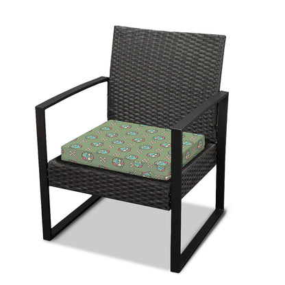 Cartoon Zombie Pattern Print Outdoor Seat Cushion Cover