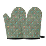 Cartoon Zombie Pattern Print Oven Mitts