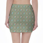 Cartoon Zombie Pattern Print Pencil Mini Skirt