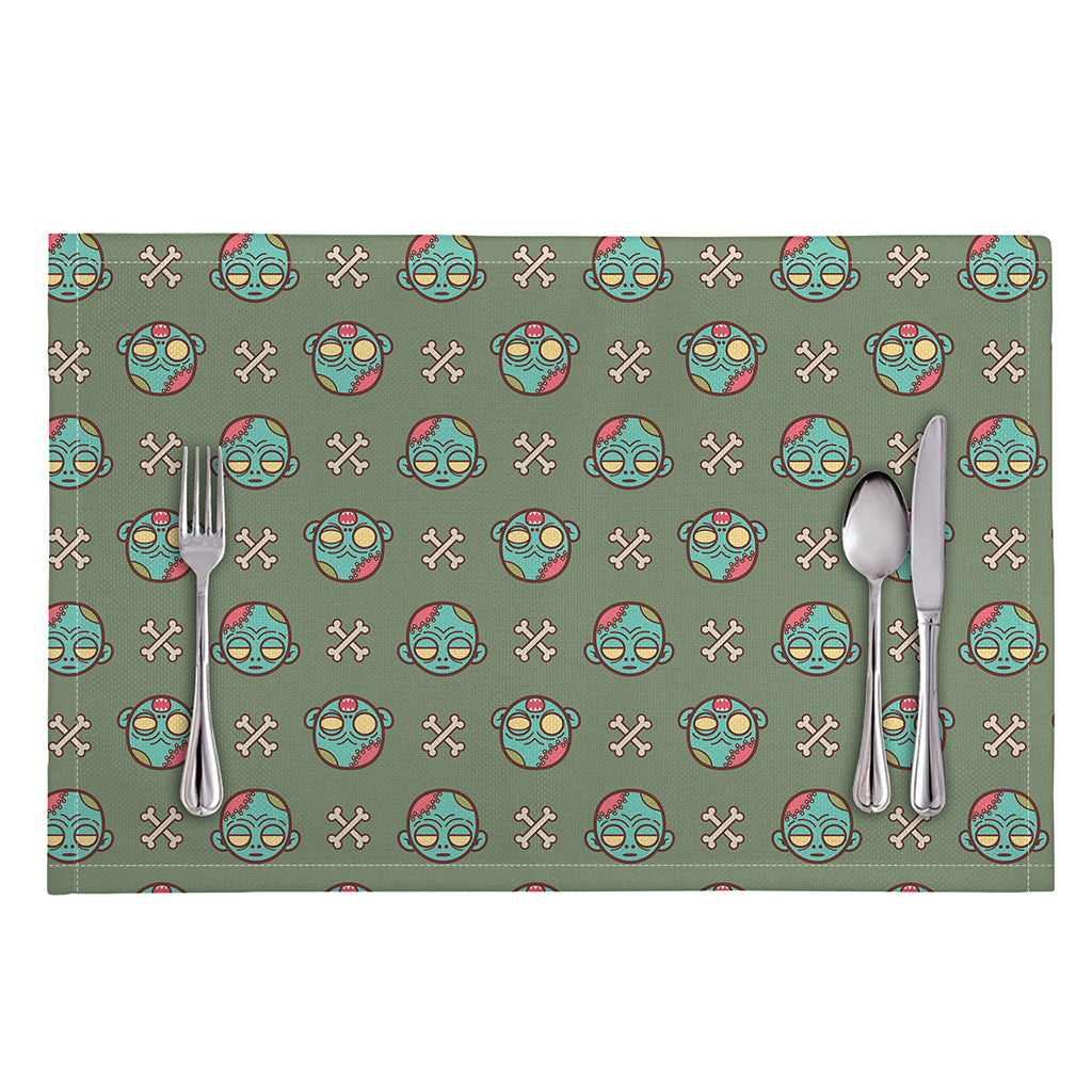 Cartoon Zombie Pattern Print Placemat